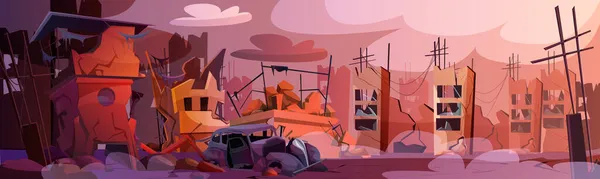 Çizgi film, terk edilmiş binalar ve hasarlı yollarla şehri yok etti.