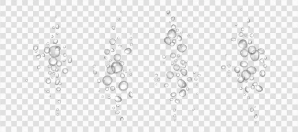 Effervescent water or oxygen air fizz realistic set — Vettoriale Stock