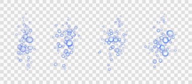 Gerçekçi coşkulu su ya da mavi hava kabarcıkları