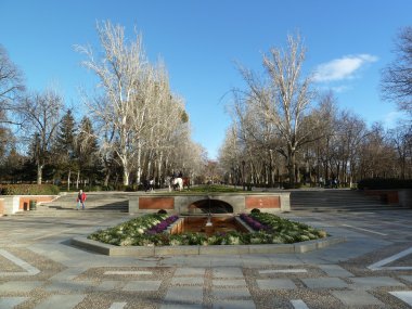 Parque de retiro kış, madrid, İspanya
