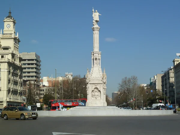 Plaza de товстої кишки (Колумбом сквер) в Мадриді, Іспанія — стокове фото