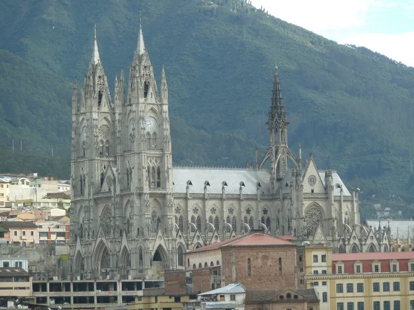 Die basilika des nationalen gelübdes (spanisch: basílica del voto nacional), quito, ecuador. es wird manchmal auch die catedral consagración de jesús oder basílica de san juan genannt. — Stockfoto