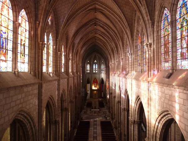 La basilique du vœu national (en espagnol : BasXolica del Voto Nacional), Quito, Équateur. Il est parfois aussi appelé le Catedral Consagraci/n de Jes/s ou la BasXolica de San Juan . — Photo