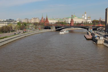 Moskova kremlin ve Moskova Nehri, Moskova, Rusya
