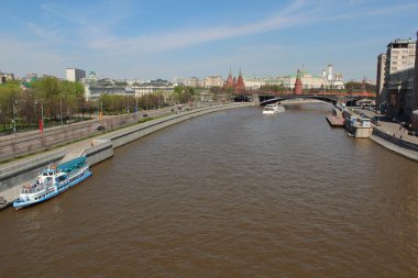 Moskova kremlin ve Moskova Nehri, Moskova, Rusya
