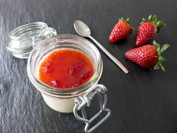 Panna cotta jar — Stock Photo, Image