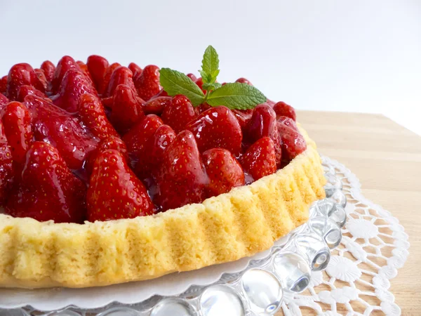 Détail gâteau aux fraises — Photo