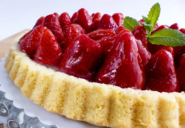 Détail gâteau aux fraises — Photo