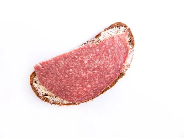 Salami sandwich — Stockfoto