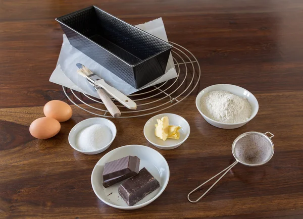 Pieczenia składniki na ciasto marmuru — Zdjęcie stockowe