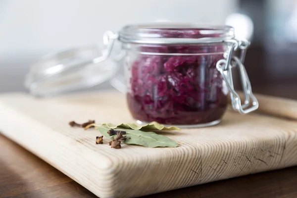 Red cabbage in the Jar — Stock Photo, Image
