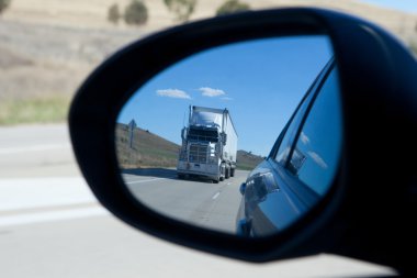 Truck in Mirror clipart