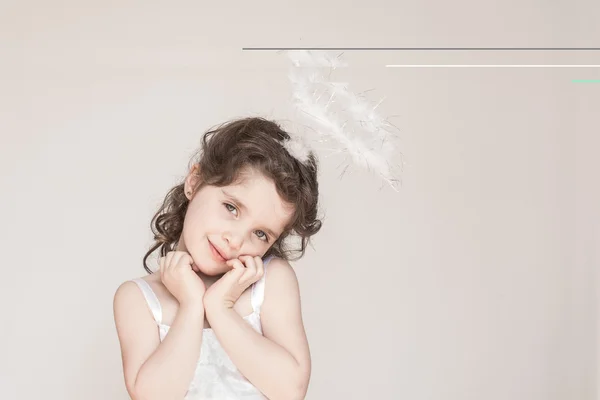Little Girl Dressed As An Angel — Stock Photo, Image