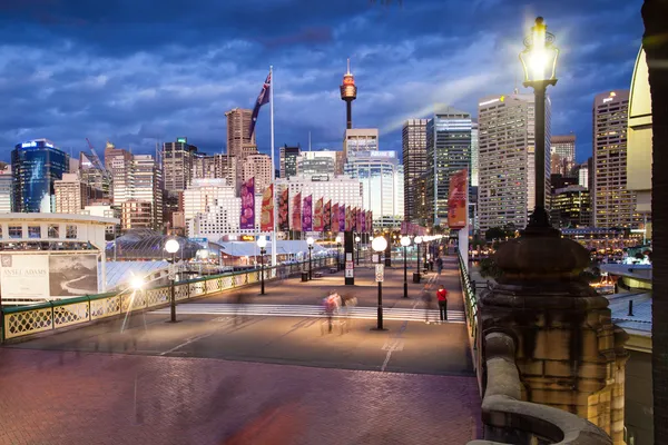 Pyrmont Bridge bij Dusk — Stockfoto