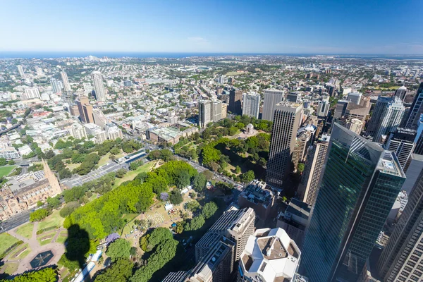 Aerial View of Sydney Looking Towards Hyde Park — Stock Photo, Image