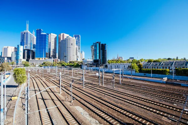 Melbourne CBD Skyline in Australië — Stockfoto