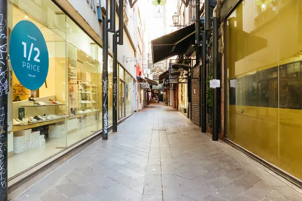 Lojas fechadas em Melbourne CBD Australia — Fotografia de Stock