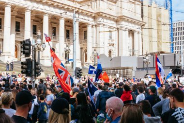 Avustralyalılar Zorunlu COVID-19 Aşılarına Karşı Dünya Çapında Özgürlük Yürüyüşü 'nün Bir parçası Olarak Protesto Etti