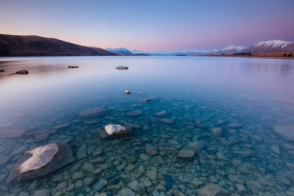 Λίμνη Tekapo Sunset στη Νέα Ζηλανδία — Φωτογραφία Αρχείου