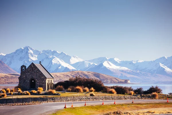Kerk van de Goede Herder Zonsopgang in Nieuw-Zeeland — Stockfoto