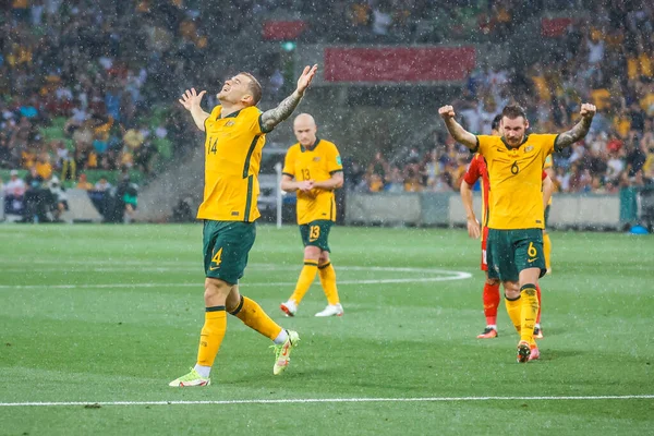 Квалификация чемпионата мира по футболу 2022: Австралия против Вьетнама — стоковое фото