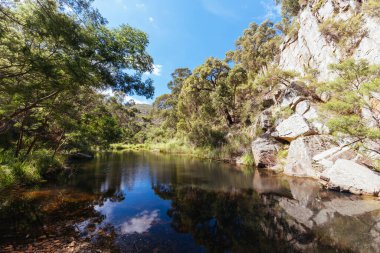 Melbourne Avustralya 'da Lerderderg Gorge Pist Yürüyüşü