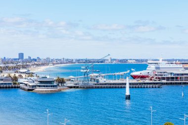 Melbourne Avustralya 'daki Port Phillip Körfezi' ne bak