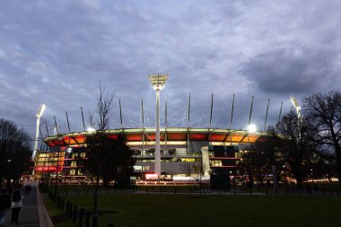 MELBOURNE, AUSTRALIA - 15 Temmuz 2022 tarihinde MCG 'de oynanan sezon öncesi dostluk maçında Melbourne Victory Manchester United ile oynadı.