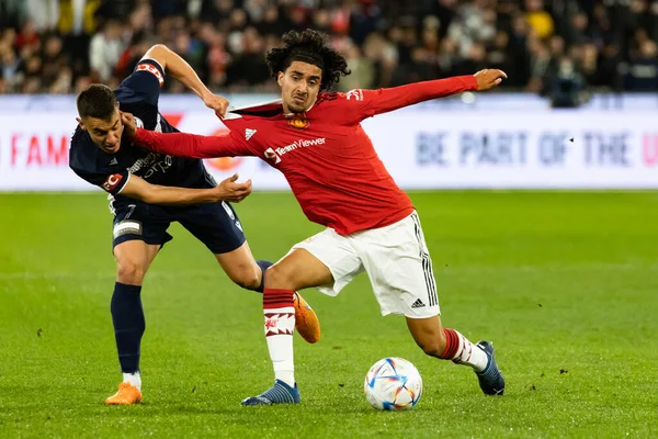 Melbourne Rakousko Června Zidane Iqbal Manchesteru United Chris Ikonomidis Melbourne — Stock fotografie