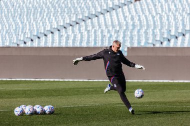 MELBOURNE, AUSTRALYA - 18 Temmuz 2022 tarihinde Melbourne 'da MCG' de Manchester United ile sezon öncesi çarpışmaları öncesinde Crystal Palace treni