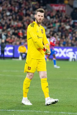 MELBOURNE, AUSTRALIA - 19 Temmuz: Manchester United takımından David De Gea, 19 Temmuz 2022 tarihinde MCG 'de oynanan sezon öncesi dostluk maçında Crystal Palace' a karşı oynadı.