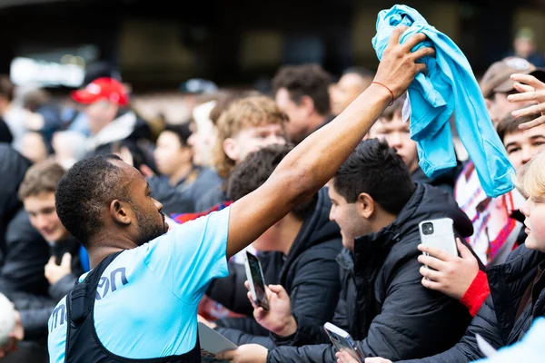 Melbourne Australia Luglio Jordan Ayew Crystal Palace Con Tifosi Vista — Foto Stock