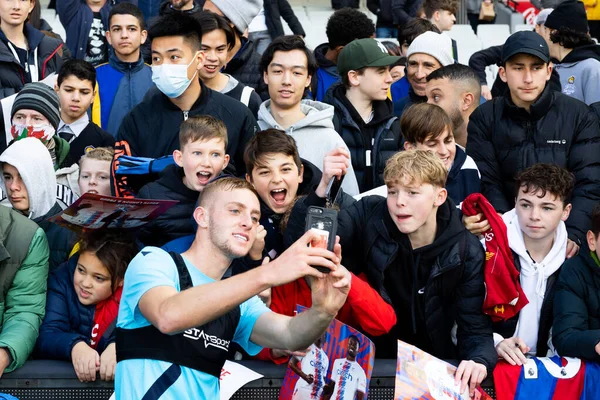 Melbourne Australia July Fans Crystal Palace Train Ahead Pre Season — Φωτογραφία Αρχείου