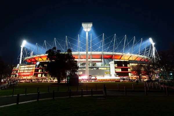 Dusk View Melbournes Famous Skyline Melbourne Cricket Ground Stadium Melbourne — Stock Photo, Image
