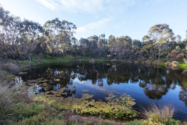 The famous Westgate park known for its occasional pink salt lake in Port Melbourne, Melbourne, Victoria, Australia