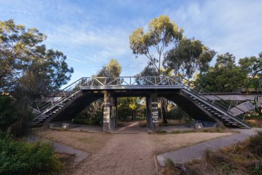 The famous Westgate park known for its occasional pink salt lake in Port Melbourne, Melbourne, Victoria, Australia