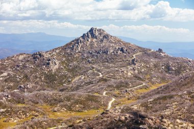 View of The Horn formation near The Hump at Mt Buffalo on a summers afternoon in the Victorian Alps, Australia