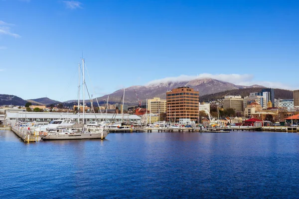 Hobart Tasmania September View Mount Wellington Constitution Dock Cbd Area — 스톡 사진