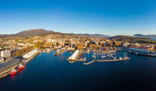 Hobart Tasmanie Septembre Vue Vers Mont Wellington Sur Quai Cbd — Photo