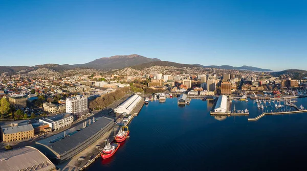 Hobart Tasmanie Septembre Vue Vers Mont Wellington Sur Quai Cbd — Photo