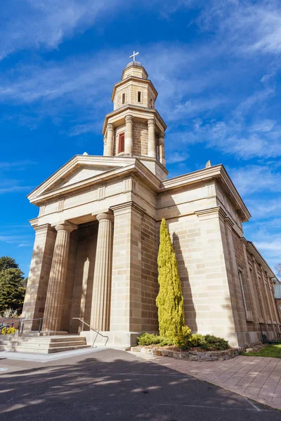 HOBART, AUSTRALIA - SEPTEMBER 15, 2022: The iconic St Georges Anglican Church in the centre of Battery Point in Hobart, Tasmania, Australia.