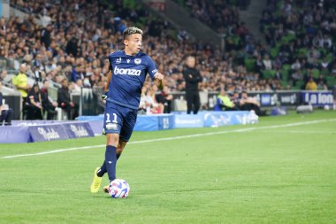 MELBOURNE, AUSTRALIA - 15 Ekim 2022 'de AAMI Park' ta oynanan 2022-2023 Isuze UTE A-League sezonunun ikinci turunda Melbourne Victory 'den Ben Folami ile oynadılar.