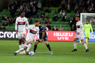 MELBOURNE, AUSTRALIA - 15 Ekim 2022 'de AAMI Park' ta oynanan 2022-2023 Isuze UTE A-League sezonunun ikinci turunda Batı Sydney Wanderers takımından Milos Ninkoviç