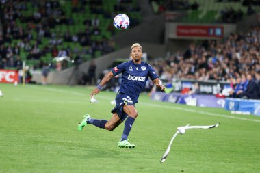 MELBOURNE, AUSTRALIA - 15 Ekim 2022 'de AAMI Park' ta oynanan 2022-2023 Isuze UTE A-League sezonunun ikinci turunda Melbourne Victory 'den Luis Nani' ye karşı oynadı.