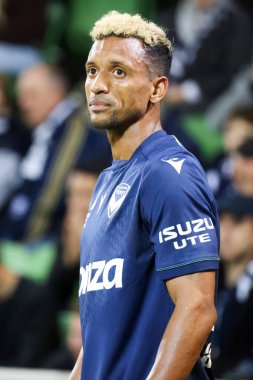 MELBOURNE, AUSTRALIA - 15 Ekim 2022 'de AAMI Park' ta oynanan 2022-2023 Isuze UTE A-League sezonunun ikinci turunda Melbourne Victory 'den Luis Nani' ye karşı oynadı.