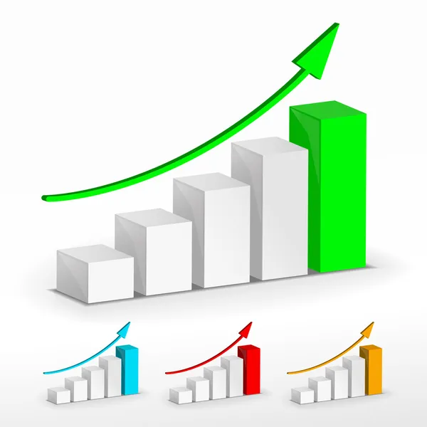 Růst graf sada — Stockový vektor