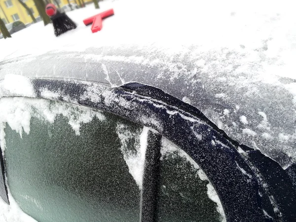 Ventana congelada del primer plano del coche —  Fotos de Stock