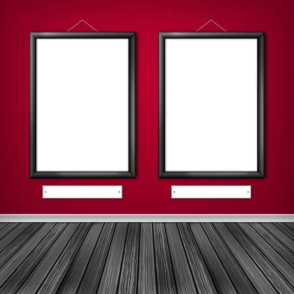 Two empty frames on a wall — Stock Photo, Image