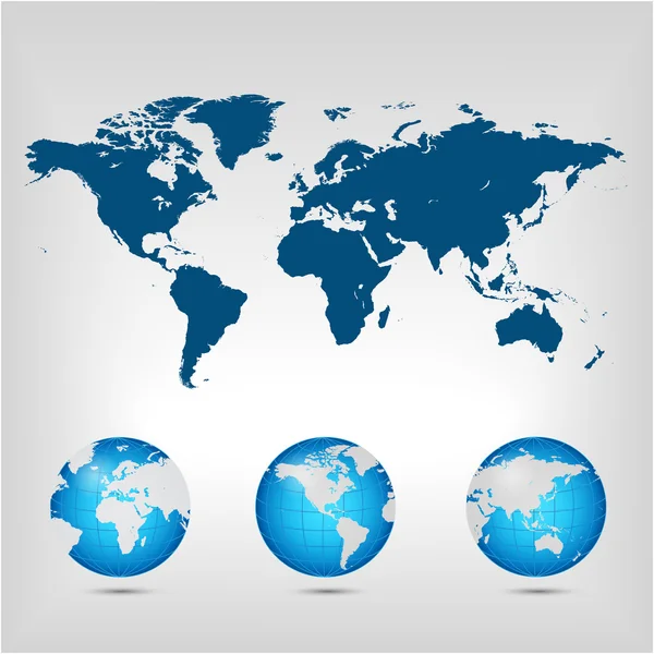 Kaart van de wereld. Globe. — Stockvector