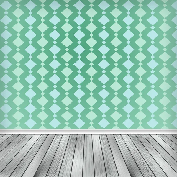 Leeres Zimmer, Innenraum mit grüner Tapete. hochauflösendes Textu — Stockfoto
